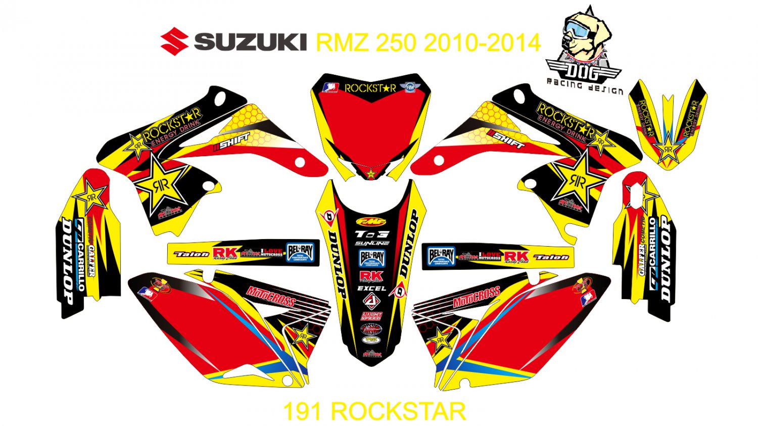 SUZUKI RMZ 250 2010-2014 GRAPHIC DECAL KIT CODE.191