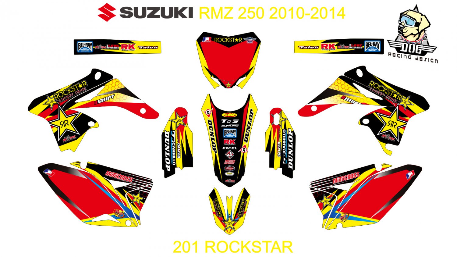 SUZUKI RMZ 250 2010-2014 GRAPHIC DECAL KIT CODE.201