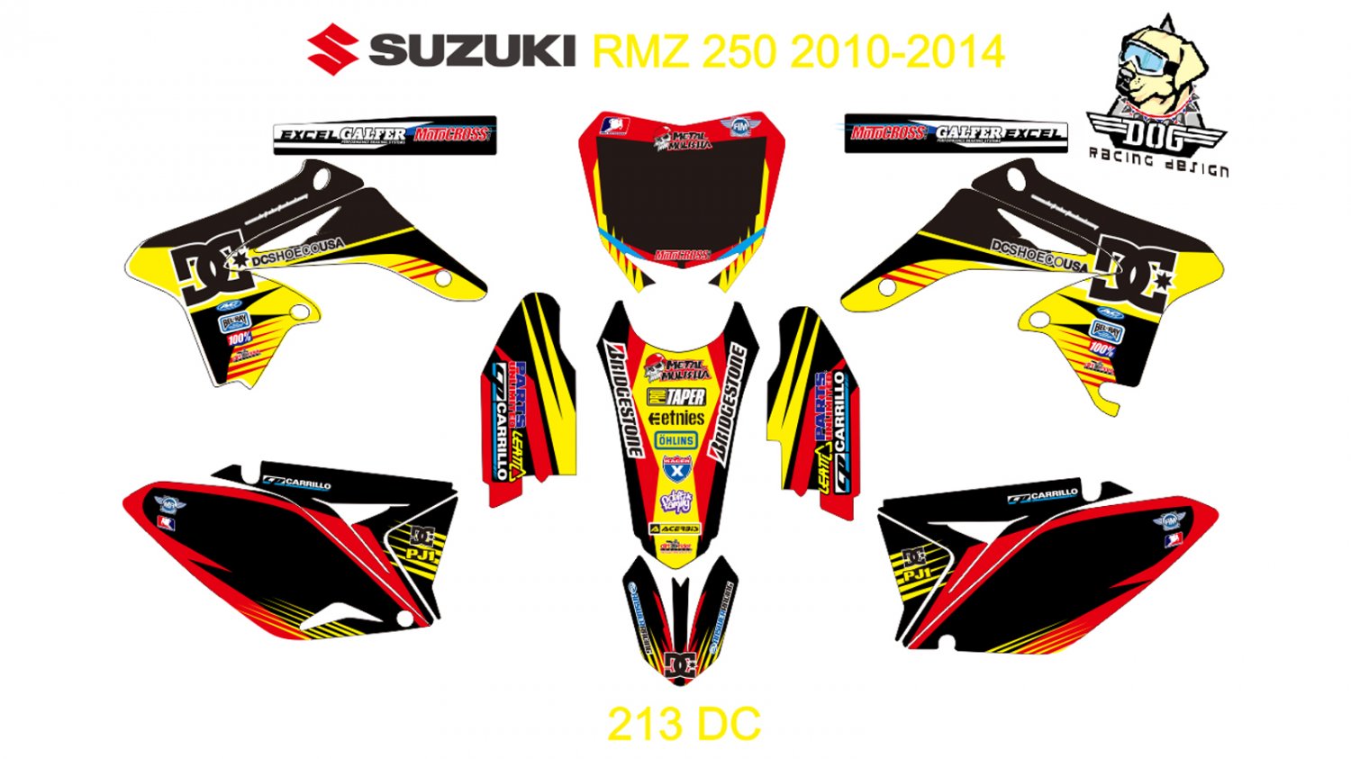 SUZUKI RMZ 250 2010-2014 GRAPHIC DECAL KIT CODE.213