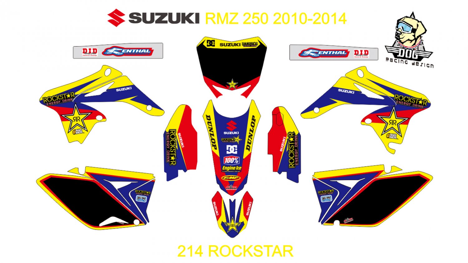 SUZUKI RMZ 250 2010-2014 GRAPHIC DECAL KIT CODE.214