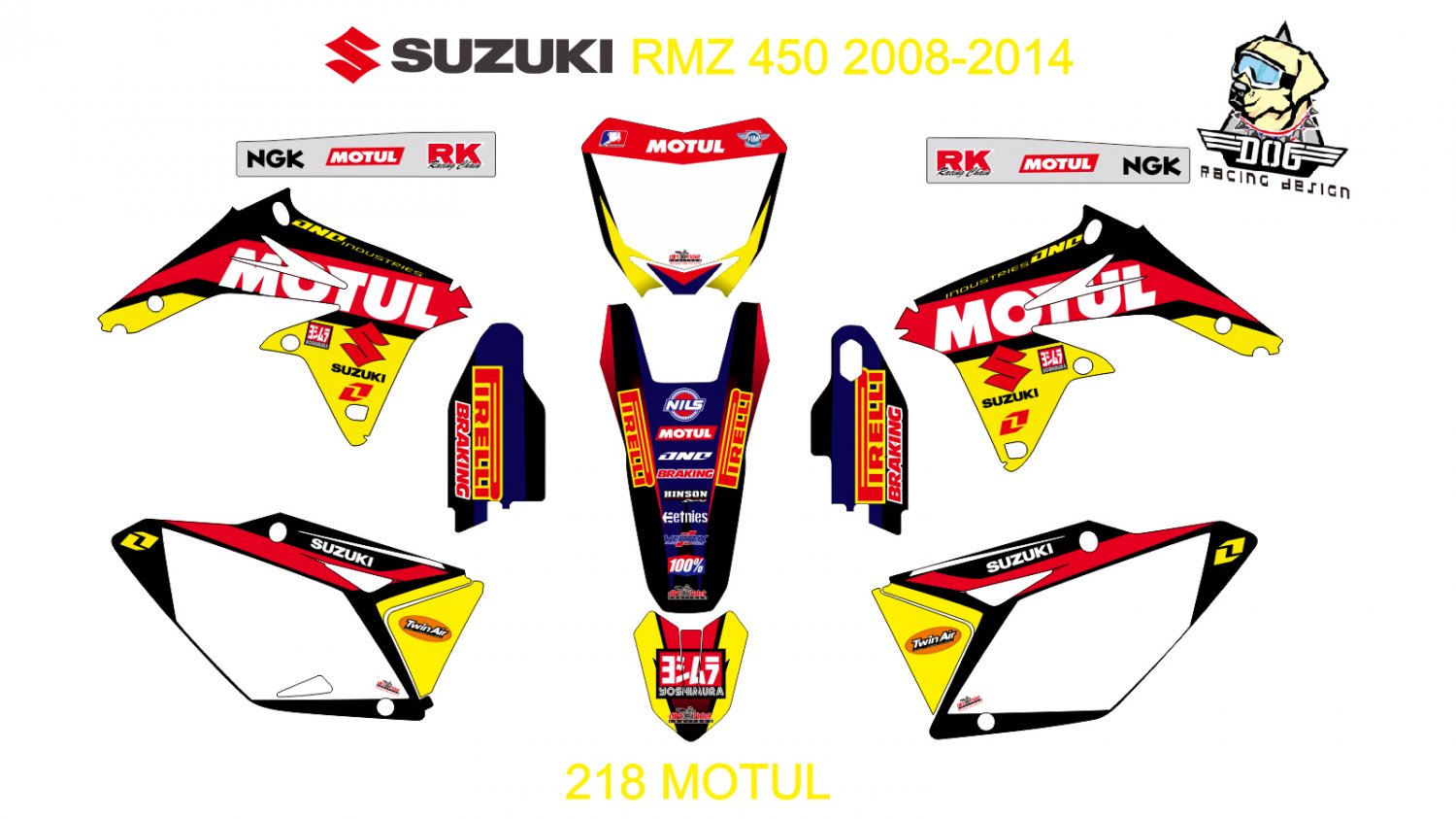 SUZUKI RMZ 250 2010-2014 GRAPHIC DECAL KIT CODE.218