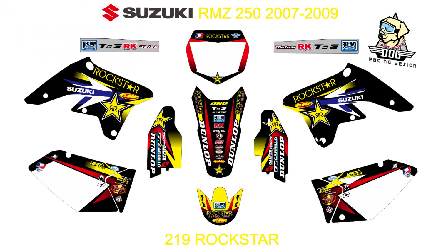 SUZUKI RMZ 250 2007-2009 GRAPHIC DECAL KIT CODE.219