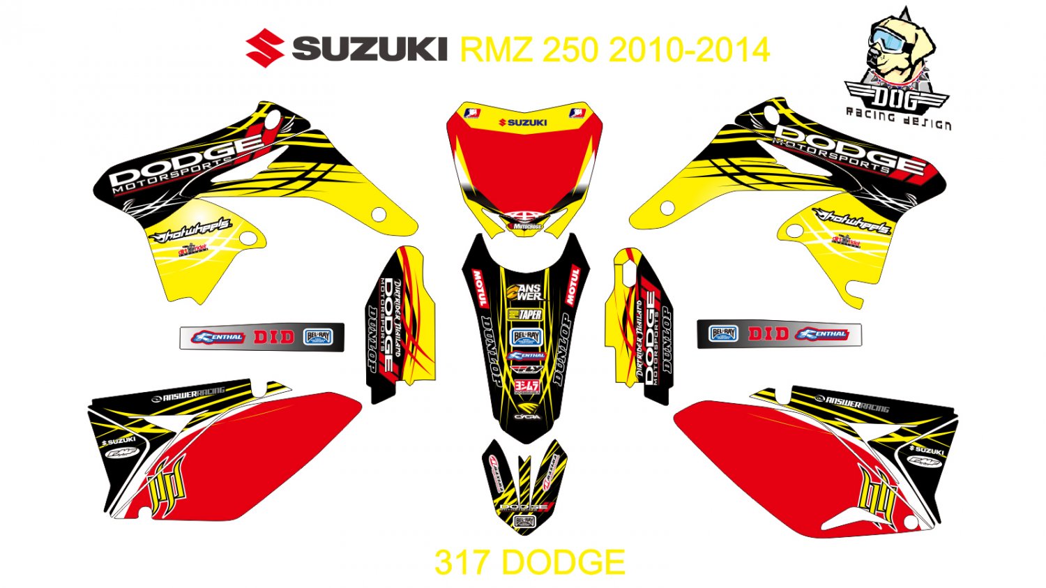 SUZUKI RMZ 250 2010-2014 GRAPHIC DECAL KIT CODE.317