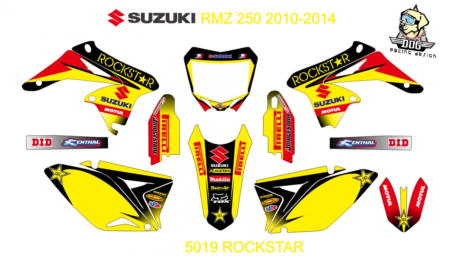 SUZUKI RMZ 250 2010-2014 GRAPHIC DECAL KIT CODE.5019