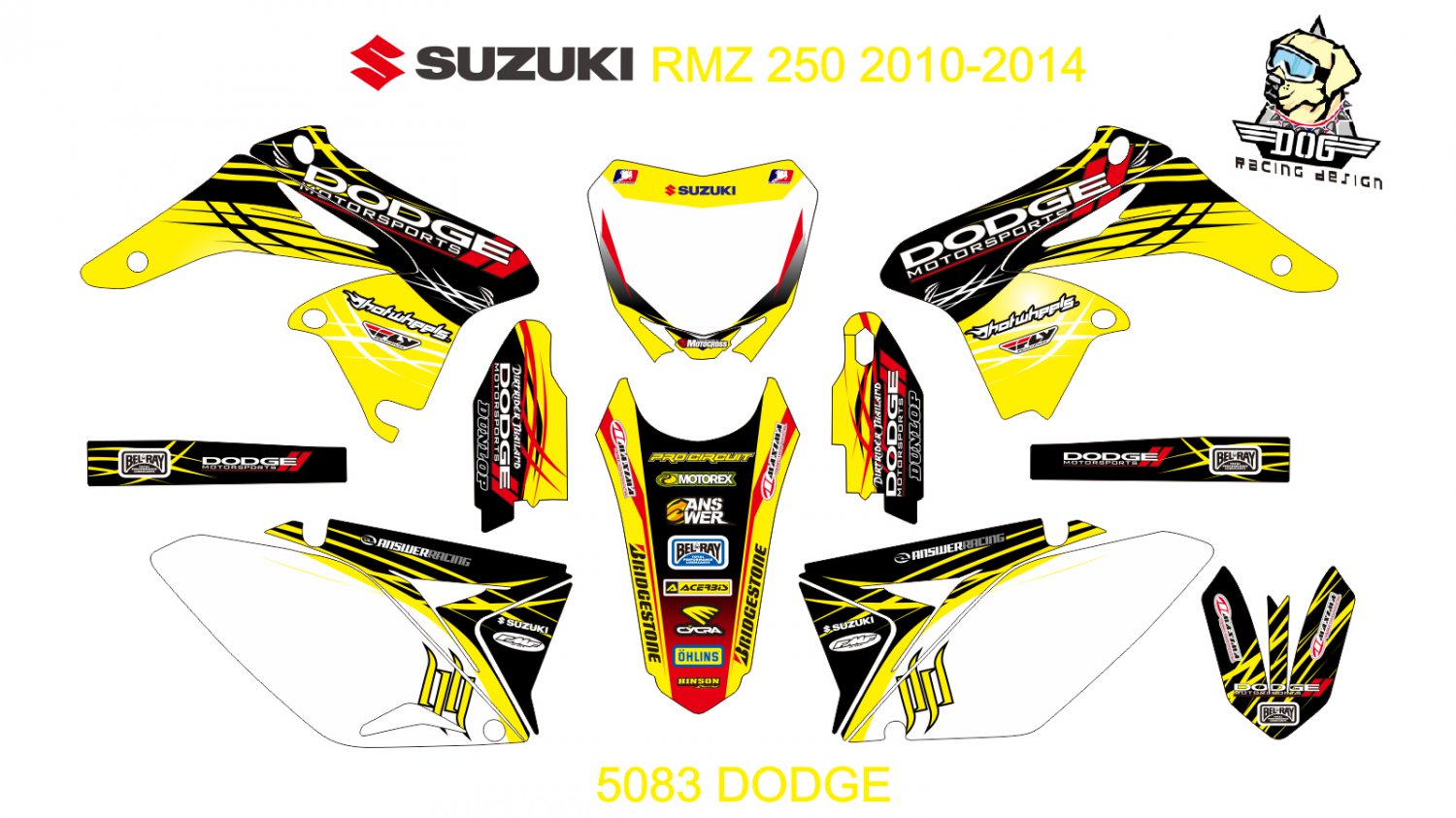 SUZUKI RMZ 250 2010-2014 GRAPHIC DECAL KIT CODE.5083