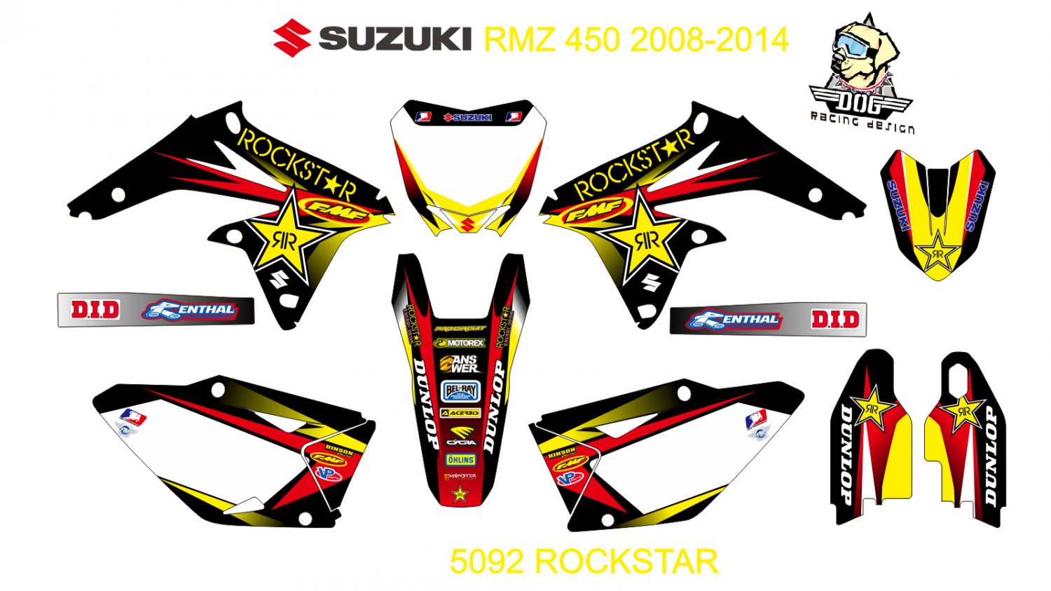 SUZUKI RMZ 450 2008-2014 GRAPHIC DECAL KIT CODE.5092