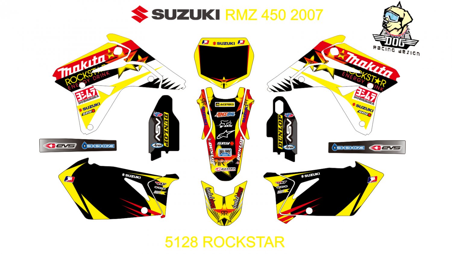 SUZUKI RMZ 450 2007 GRAPHIC DECAL KIT CODE.5128