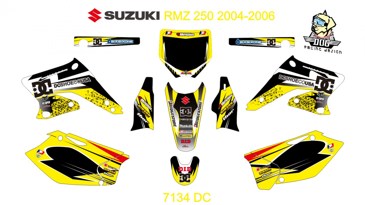 SUZUKI RMZ 250 2004-2006 GRAPHIC DECAL KIT CODE.7134