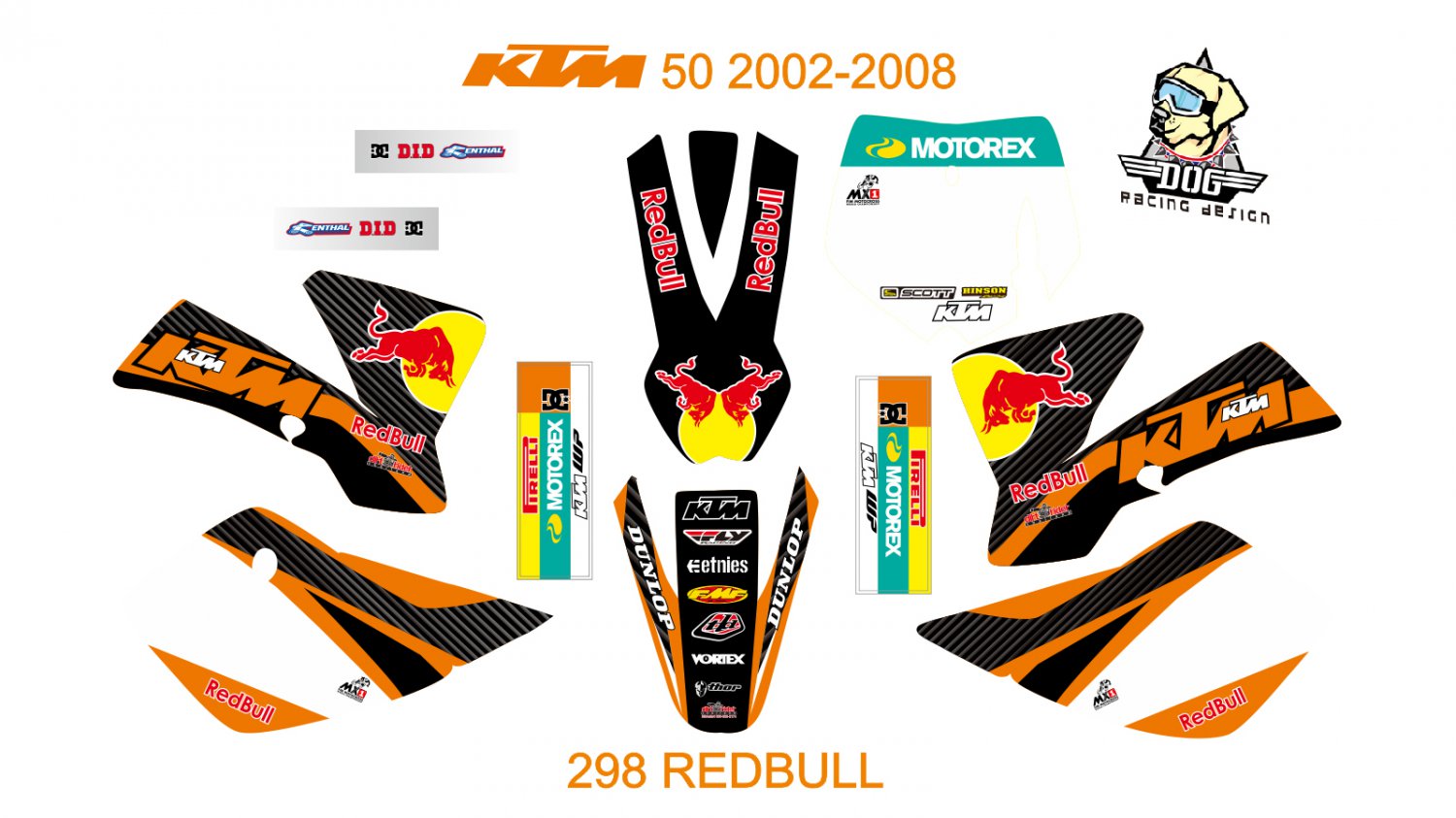 KTM 50 2002-2008 GRAPHIC DECAL KIT CODE.298