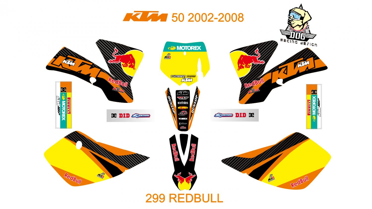 KTM 50 2002-2008 GRAPHIC DECAL KIT CODE.299