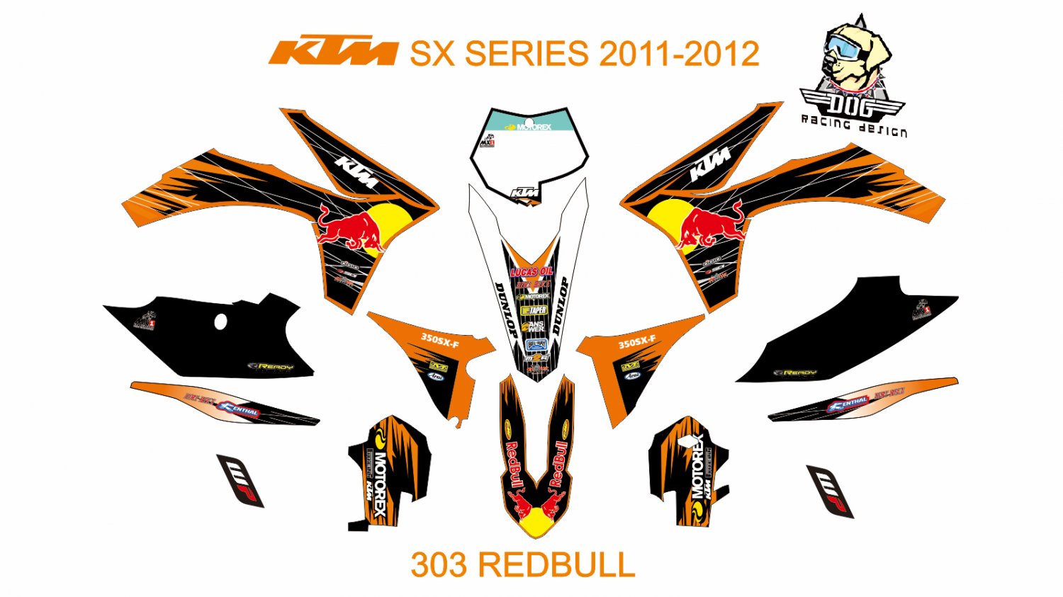 KTM SX SERIES 2011-2012 GRAPHIC DECAL KIT CODE.303