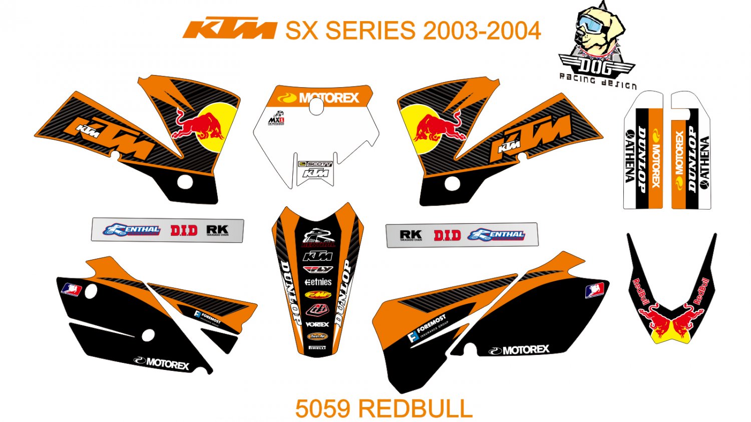 KTM SX SERIES 2003-2004 GRAPHIC DECAL KIT CODE.5059