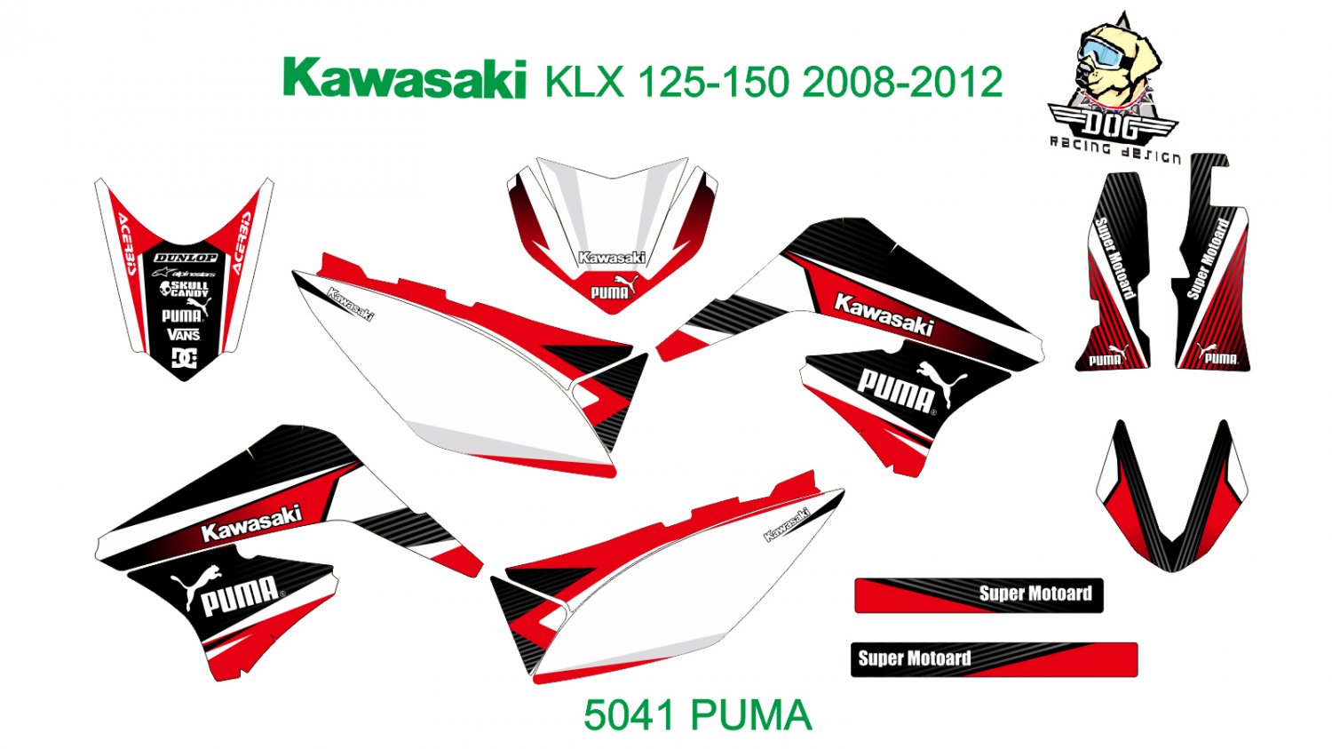 KAWASAKI KLX 125-150 2008-2012 GRAPHIC DECAL KIT CODE.5041
