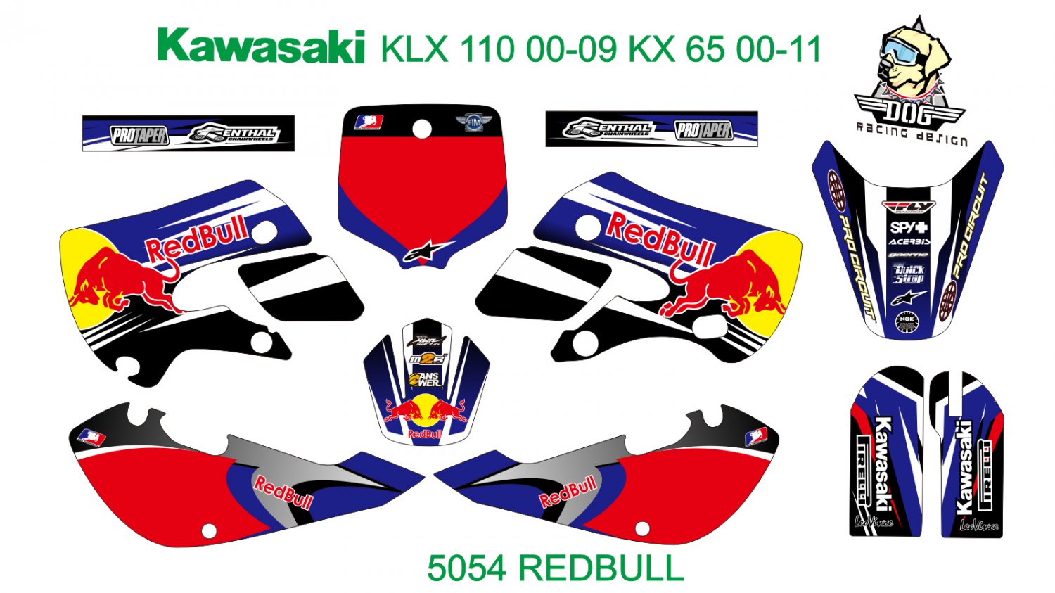 KAWASAKI KLX 110 2000-2009 KX 65 2000-2011 GRAPHIC DECAL KIT CODE.5054