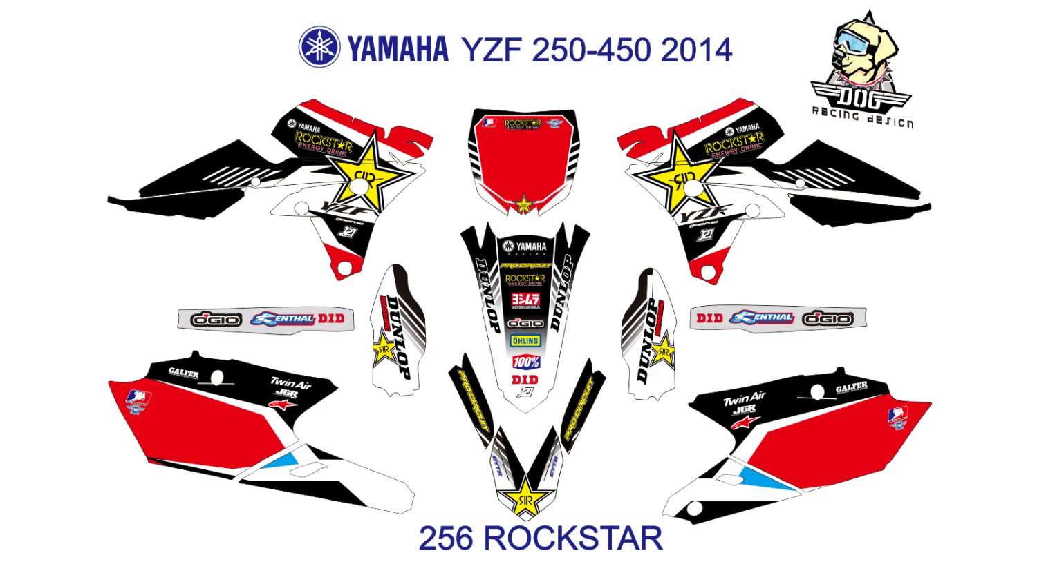 YAMAHA YZF 250-450 2014 GRAPHIC DECAL KIT CODE.256