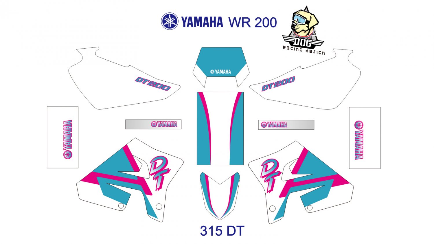 YAMAHA WR 200 GRAPHIC DECAL KIT CODE.315