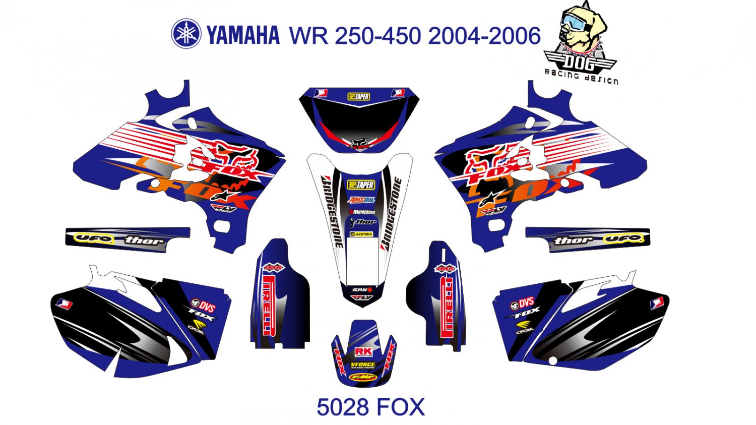 YAMAHA WR 250-450 2004-2006 GRAPHIC DECAL KIT CODE.5028