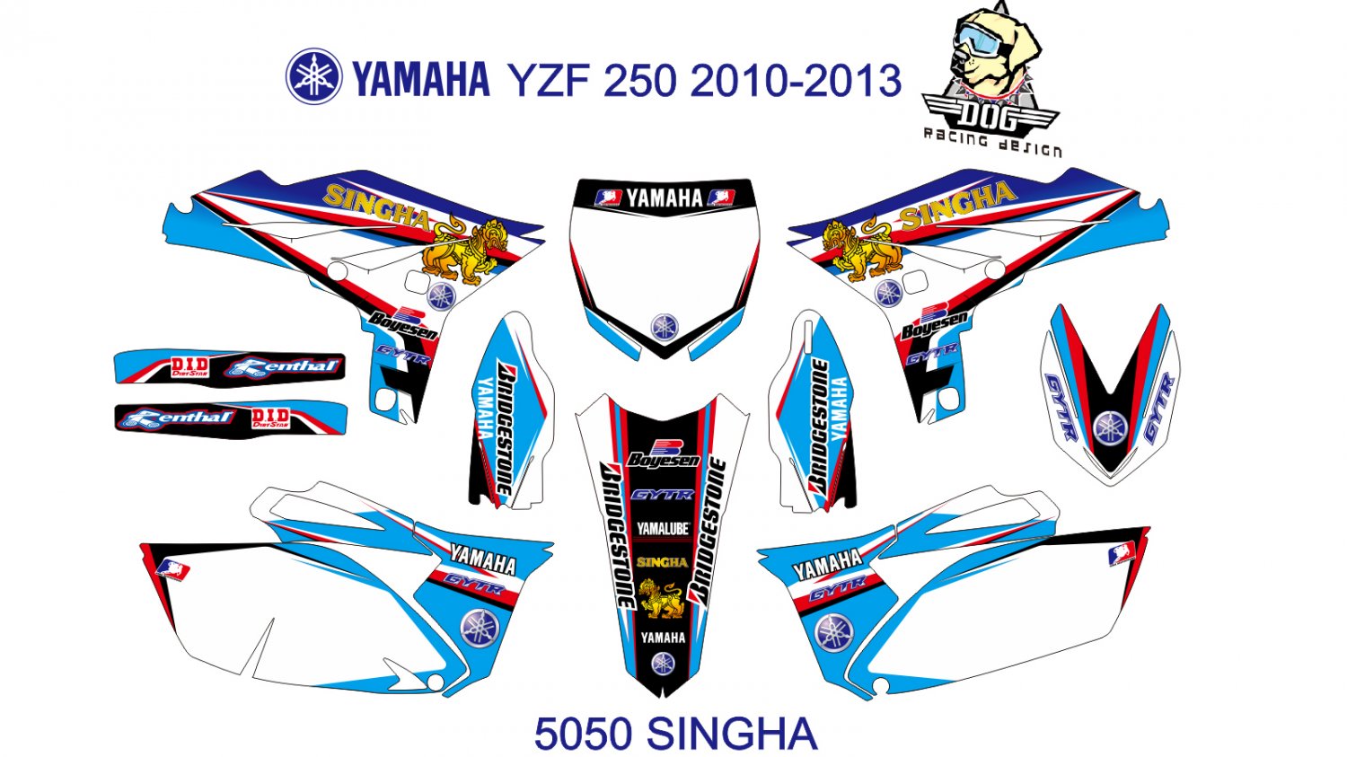 YAMAHA YZF 250 2010-2013 GRAPHIC DECAL KIT CODE.5050