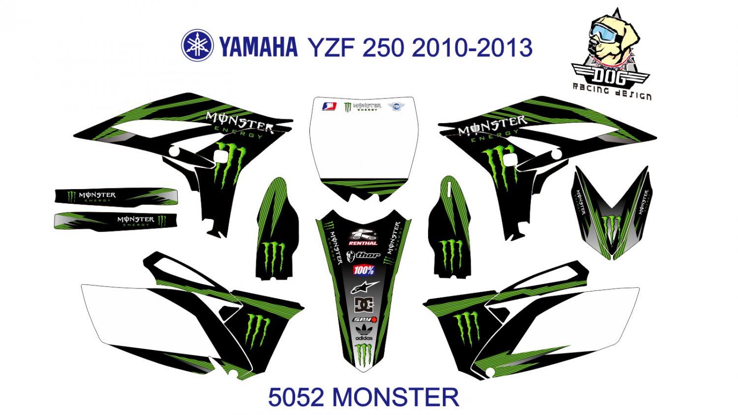 YAMAHA YZF 250 2010-2013 GRAPHIC DECAL KIT CODE.5052