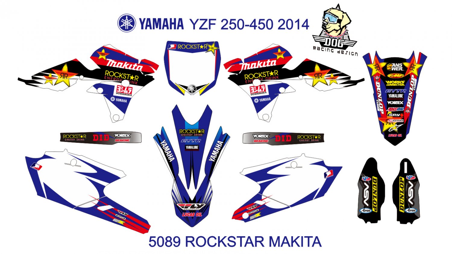 YAMAHA YZF 250-450 2014 GRAPHIC DECAL KIT CODE.5089