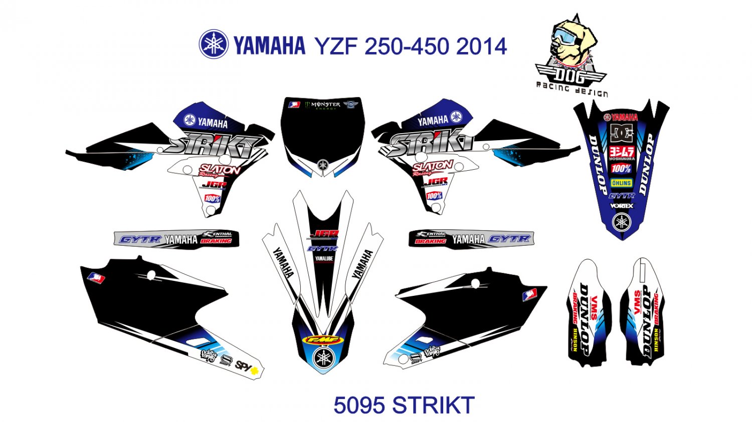 YAMAHA YZF 250-450 2014 GRAPHIC DECAL KIT CODE.5095