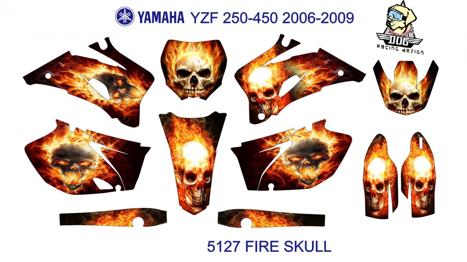 YAMAHA YZF 250-450 2006-2009 GRAPHIC DECAL KIT CODE.5127