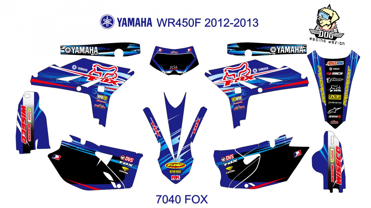 YAMAHA WR450F 2012-2013 GRAPHIC DECAL KIT CODE.7040
