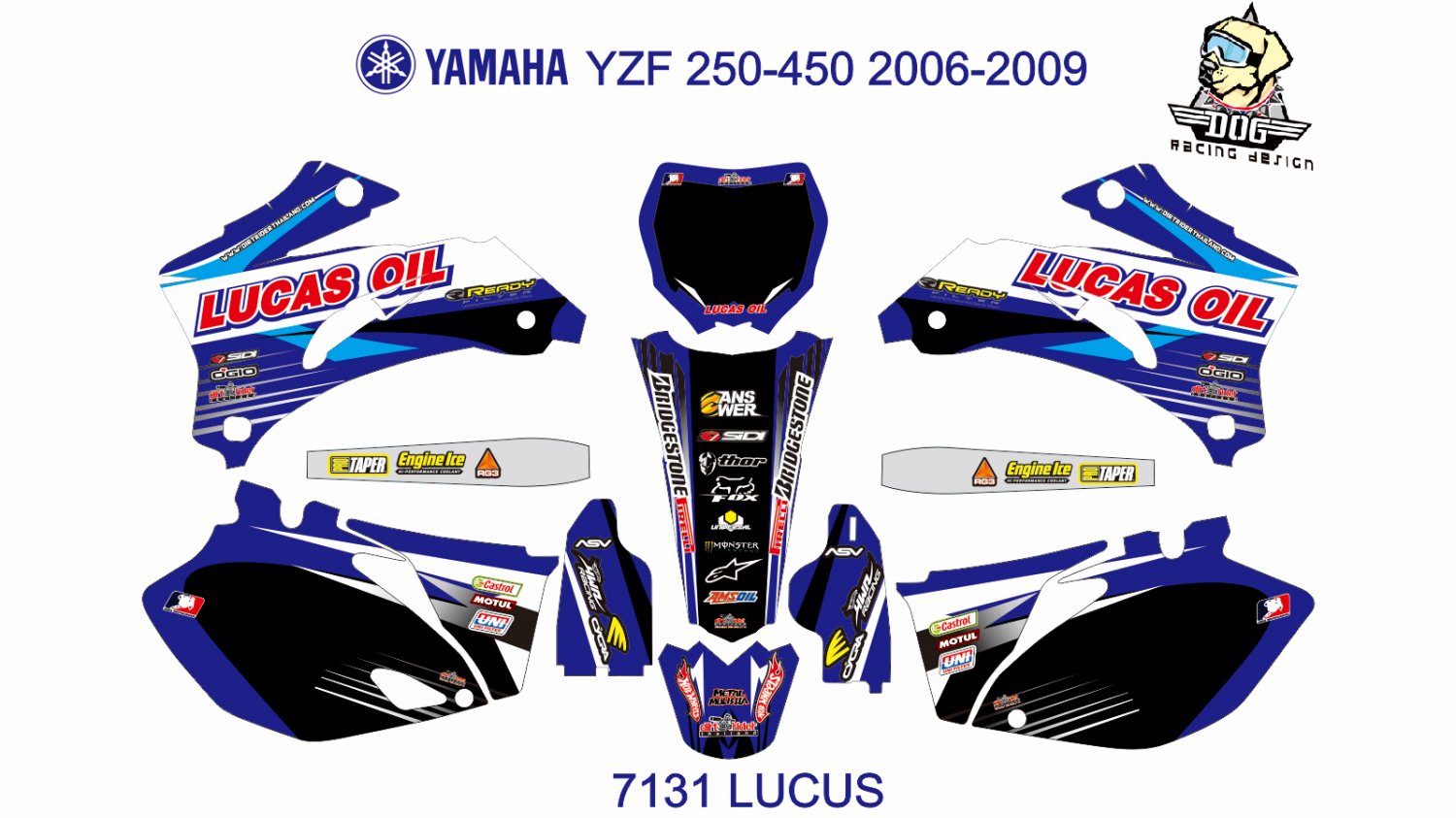 YAMAHA YZF 250-450 2006-2009 GRAPHIC DECAL KIT CODE.7131