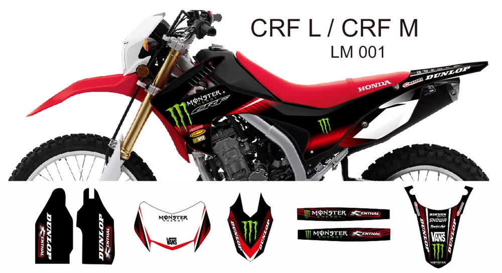 HONDA CRF L CRF M 2013-2014 GRAPHIC DECAL KIT CODE.LM 001