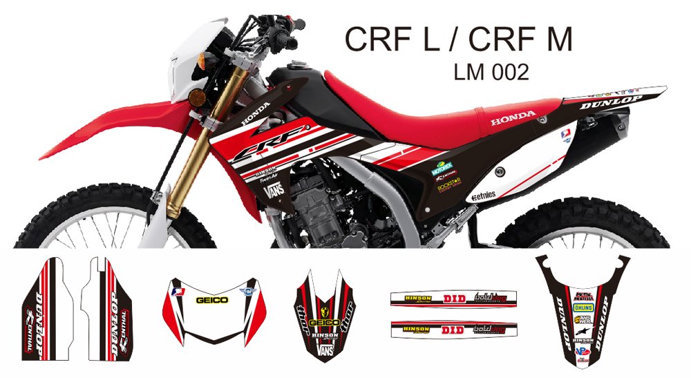 HONDA CRF L CRF M 2013-2014 GRAPHIC DECAL KIT CODE.LM 002