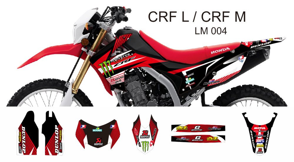 HONDA CRF L CRF M 2013-2014 GRAPHIC DECAL KIT CODE.LM 004