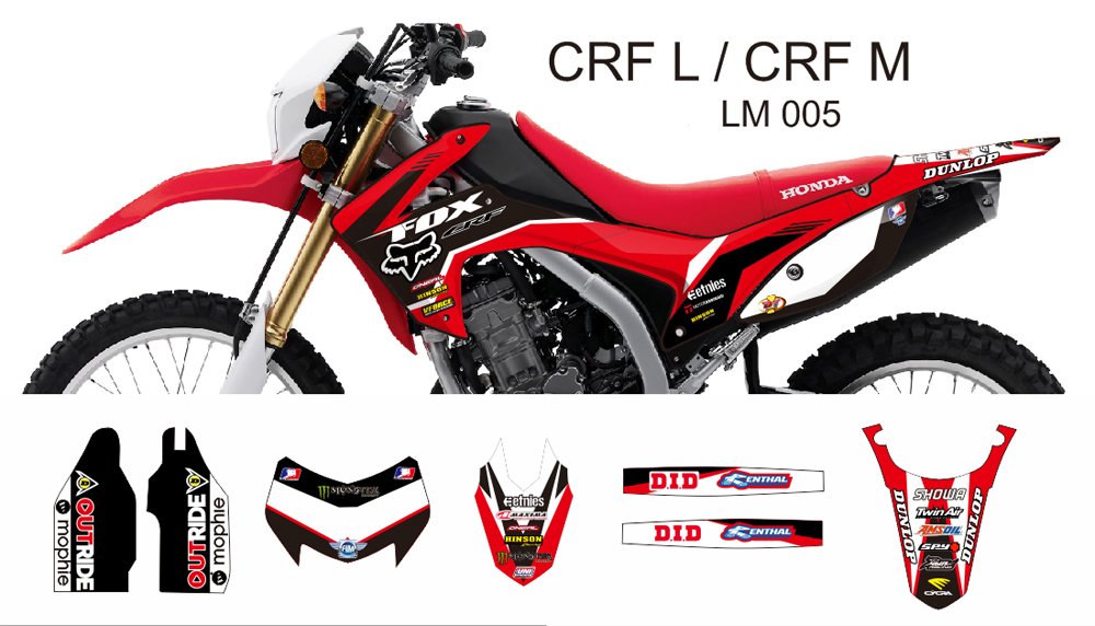 HONDA CRF L CRF M 2013-2014 GRAPHIC DECAL KIT CODE.LM 005