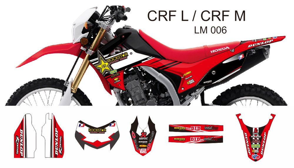 HONDA CRF L CRF M 2013-2014 GRAPHIC DECAL KIT CODE.LM 006