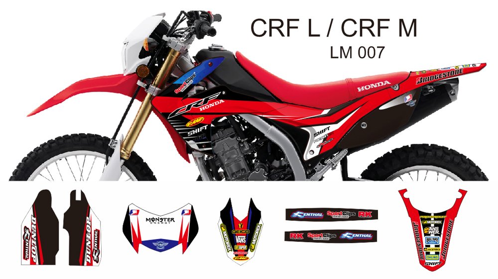 HONDA CRF L CRF M 2013-2014 GRAPHIC DECAL KIT CODE.LM 007