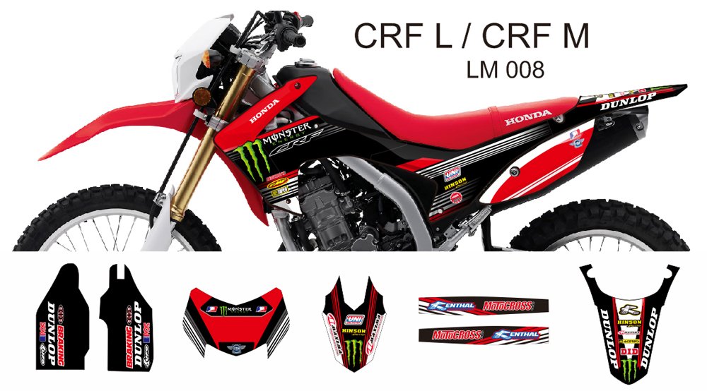 HONDA CRF L CRF M 2013-2014 GRAPHIC DECAL KIT CODE.LM 008