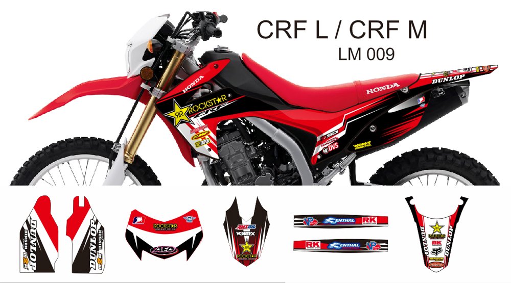 HONDA CRF L CRF M 2013-2014 GRAPHIC DECAL KIT CODE.LM 009