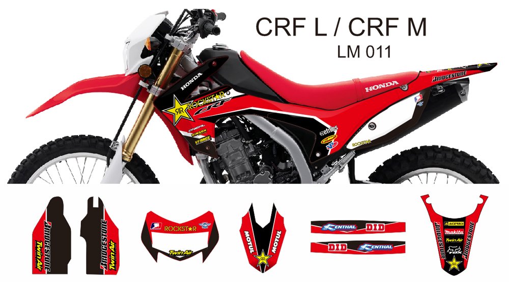 HONDA CRF L CRF M 2013-2014 GRAPHIC DECAL KIT CODE.LM 011