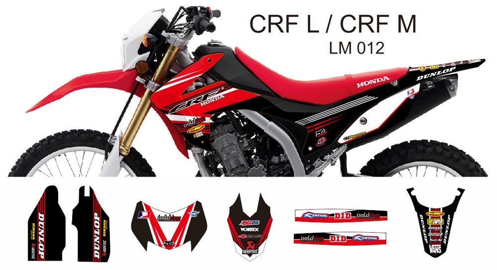 HONDA CRF L CRF M 2013-2014 GRAPHIC DECAL KIT CODE.LM 012