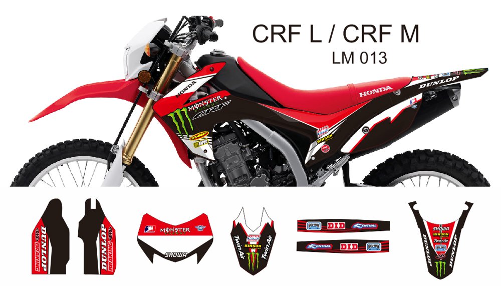 HONDA CRF L CRF M 2013-2014 GRAPHIC DECAL KIT CODE.LM 013