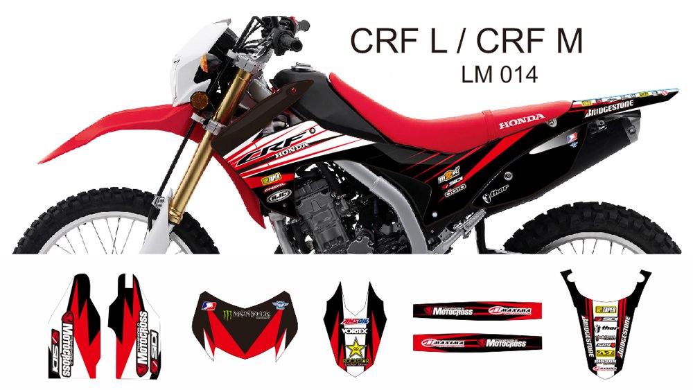 HONDA CRF L CRF M 2013-2014 GRAPHIC DECAL KIT CODE.LM 014
