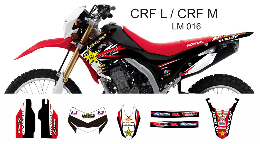 HONDA CRF L CRF M 2013-2014 GRAPHIC DECAL KIT CODE.LM 016
