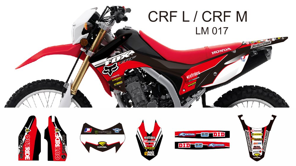 HONDA CRF L CRF M 2013-2014 GRAPHIC DECAL KIT CODE.LM 017