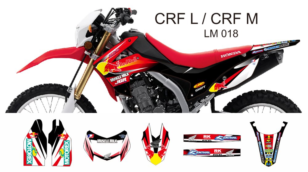 HONDA CRF L CRF M 2013-2014 GRAPHIC DECAL KIT CODE.LM 018