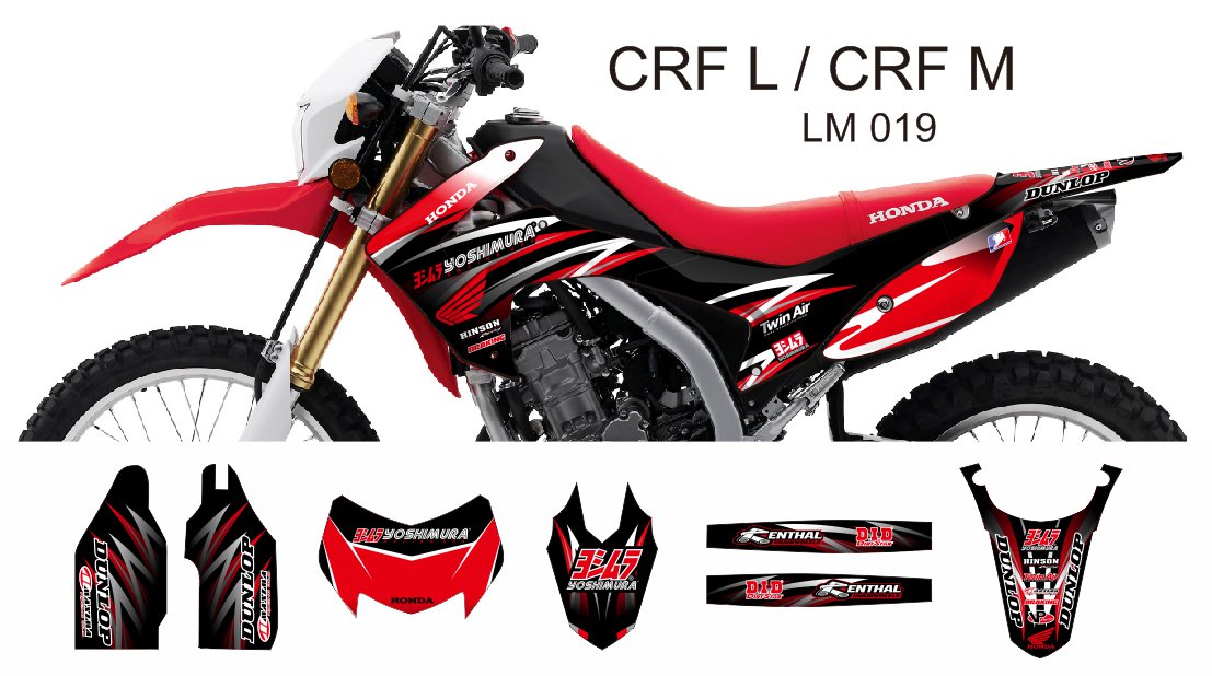 HONDA CRF L CRF M 2013-2014 GRAPHIC DECAL KIT CODE.LM 019