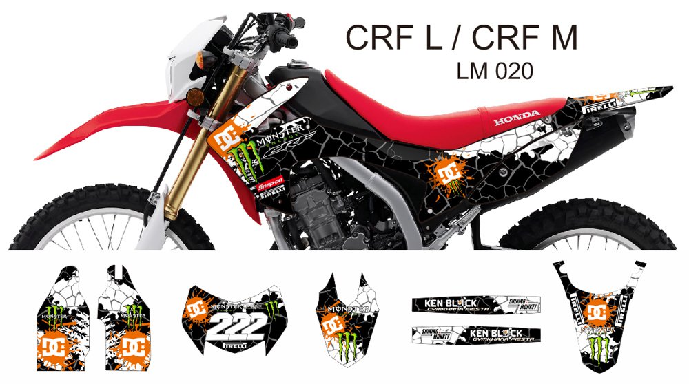 HONDA CRF L CRF M 2013-2014 GRAPHIC DECAL KIT CODE.LM 020