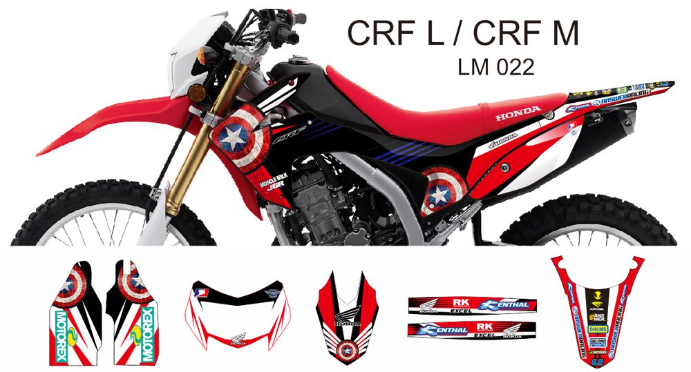 HONDA CRF L CRF M 2013-2014 GRAPHIC DECAL KIT CODE.LM 022