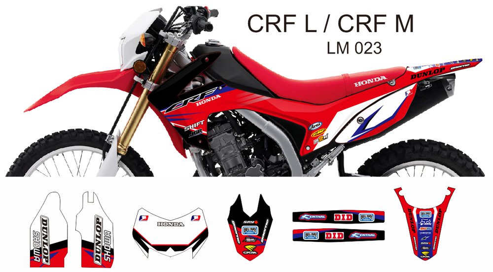 HONDA CRF L CRF M 2013-2014 GRAPHIC DECAL KIT CODE.LM 023