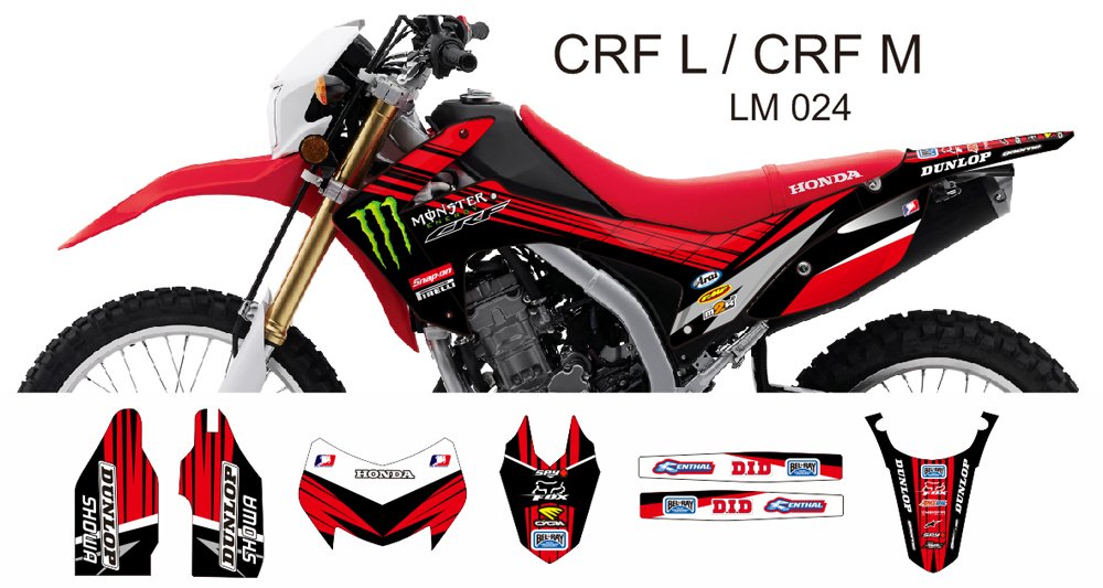 HONDA CRF L CRF M 2013-2014 GRAPHIC DECAL KIT CODE.LM 024