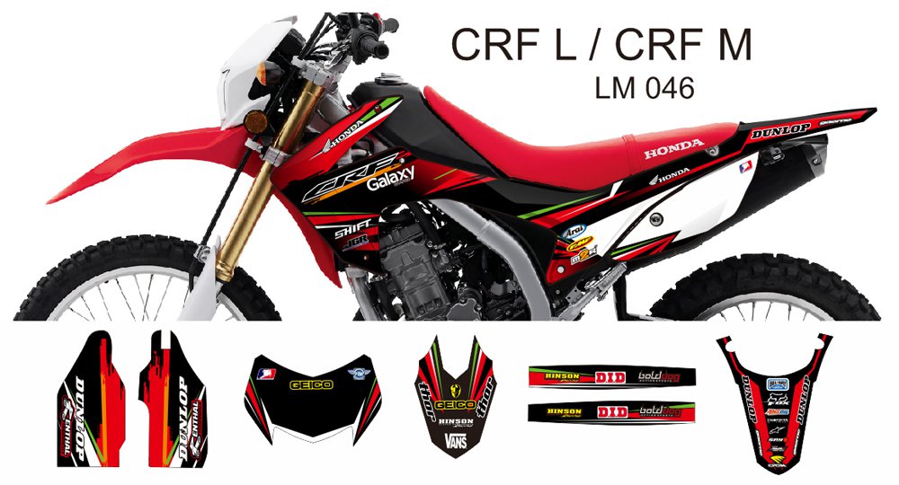 HONDA CRF L CRF M 2013-2014 GRAPHIC DECAL KIT CODE.LM 046