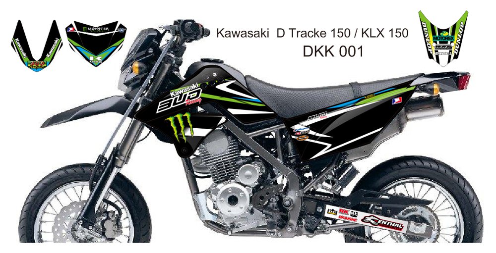 KAWASAKI D TRACKER 150 / KLX 150 GRAPHIC DECAL KIT CODE.DKK 001